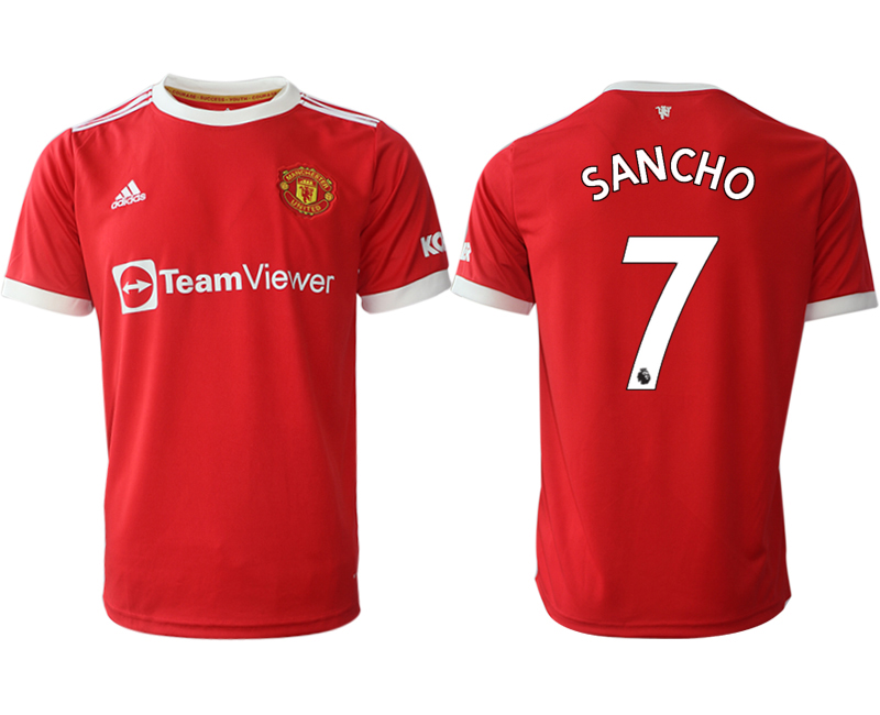 Men 2021-2022 Club Manchester United home red aaa version #7 Adidas Soccer Jersey1->manchester united jersey->Soccer Club Jersey